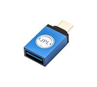 JPL Universal Adapter A-01, Metal Cased, Plug & Play, USB-A to USB-C, Compatible with USB Flash Drives for Super High Speed Data Transfer - Blue/Silver