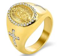 Jpltlvy 18K Gold Madonna Ring Hip Hop Style Women's Band for Festive Wear