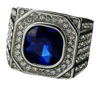 Jpltlvy 316L Stainless Steel Full CZ Men's Ring 3D Colored Gemstone Design Modern Jewelry Gift
