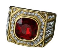 Jpltlvy 316L Stainless Steel Full CZ Men's Ring 3D Colored Gemstone Design Modern Jewelry Gift