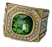 Jpltlvy 316L Stainless Steel Full CZ Men's Ring 3D Colored Gemstone Design Modern Jewelry Gift