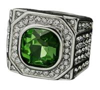 Jpltlvy 316L Stainless Steel Full CZ Men's Ring 3D Colored Gemstone Design Modern Jewelry Gift