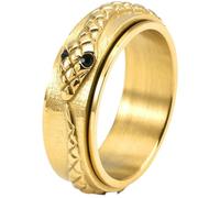 Jpltlvy Coiling Serpent Titanium Steel Ring Mythical Jewelry for Men Rotating Snake Design Gothic Ring Gift for Him