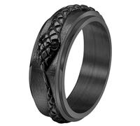 Jpltlvy Coiling Serpent Titanium Steel Ring Mythical Jewelry for Men Rotating Snake Design Gothic Ring Gift for Him