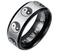 Jpltlvy Edelstahl Bagua Yin Yang Ring für Männer Chinesisches Feng Shui Symbol Design Schmuck Geschenk für den Geburtstag Daily Wear