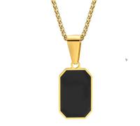 Jpltlvy Layered Geometric Pendant Necklace Titanium Steel Resin Accent Bar Design Stackable Mens Jewelry Minimalist Style