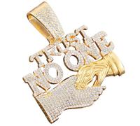 Jpltlvy Men's Hip Hop 'Trust No One' Pendant Necklace with Cuban Chain Unique Streetwear Jewelry Gift for Him Birthday