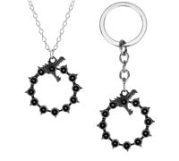 Jpltlvy Ouroboros Dragon Pendant Necklace Enamel Keychain Dual Use Medieval Anime Gift for Fantasy Fans