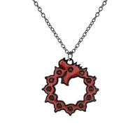 Jpltlvy Ouroboros Dragon Pendant Necklace Enamel Keychain Dual Use Medieval Anime Gift for Fantasy Fans