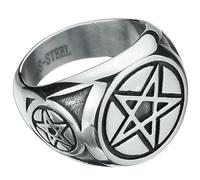 Jpltlvy Pentagram Men's Stainless Steel Index Finger Ring Gothic Punk Style Dark Aesthetic Jewelry Trendy Men's Accessory Gift