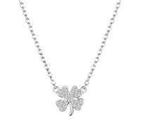 Jpltlvy Silver Plated Clover Necklace Elegant Minimalist Choker for Women Four-Leaf Symbolism Collar Chain Fashion Gift