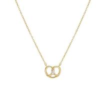 Jpltlvy Silver Pretzel Pendant Necklace Minimalist Geometric Design Delicate Chain Women's Jewelry Gift