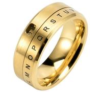 Jpltlvy Stainless Steel Fashion Personality Ring Men's Spinning Letter Number Band Cool Accessory for Gifts