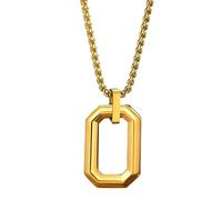 Jpltlvy Stainless Steel Geometric Pendant Necklace for Men Multishape Design Contemporary Urban Accessory Gift