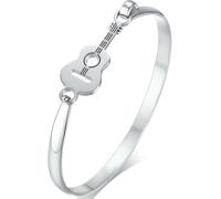 Jpltlvy Stainless Steel Guitar Bangle Simple Style Silver Cuff Bracelet for Women Daily Wear Gift