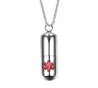 Jpltlvy Stainless Steel Medical Pill Shape Pendant Necklace Unique design for Men and Women Gift