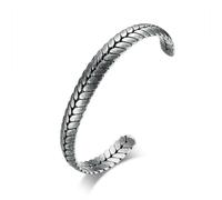 Jpltlvy Stainless Steel Wheat Bracelet for Women Simple Style 8 MM Open Bangle Everyday Wear