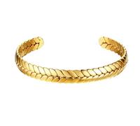 Jpltlvy Stainless Steel Wheat Bracelet for Women Simple Style 8 MM Open Bangle Everyday Wear