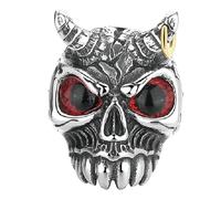 Jpltlvy Titanium Steel Men's Vintage Bull Skull Ring Creative Design for Personal Expression