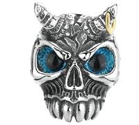 Jpltlvy Titanium Steel Men's Vintage Bull Skull Ring Creative Design for Personal Expression