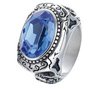 Jpltlvy Titanium Steel Vintage Style Gemstone Ring Unique Design Men's Gift