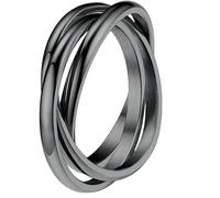 Jpltlvy Triple Loop Stainless Steel Rings Rotating Minimalist Design Matching Bands Interlocking Solid Circle Couple Jewelry Gift