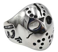 Jpltlvy Vintage Men's Titanium Steel Mask Ring Smooth Finish Bold Design Closed Band Fashion Statement Gift