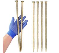 JPOIP 16 Inch Rebar Stakes - 1/2 Inch Diameter Galvanized Steel Ground Anchors - Heavy Duty Plant Support Garden Stake for Speed Bump, Wheel Stop (6)