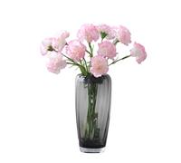 JPORSHU 10Pcs Artificial Flowers Carnation Flower,Silk Carnations Flower Bouquets, for Wedding, Home Office Garden Decoration, Table Centerpieces, Floral Arrangements (White/Pink Edge)