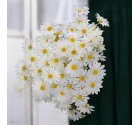 JPORSHU 15PCS Artificial Daisy Flowers Outdoor Spring Summer Decoration UV Resistant Fake Flowers 50CM Outdoor Faux Flowers Silk Daisies Wildflowers Home Wedding Garden Decor (white)