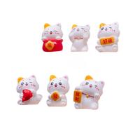 JPORSHU 18Pcs Mini Resin Cat Lucky Neko Ornaments,24mm Mini Cute Maneki Figurines,Suitable for Car, Home, Office, Micro Landscape Decorations, DIY Handicrafts