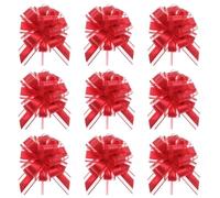 JPORSHU 40 Pieces Red Tension Bows, 19CM Christmas Large Gift Bows, Suitable for Christmas Valentine's Day Various Party Favors Flower Decorations Box Basket Decoration (Red, 7.5 inch)
