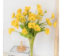 JPORSHU 8 Pcs Bouquets Artificial Poppy Flowers, 23.3inch Realistic Silk PU Fake Wild Flowers for Home Wedding Party Decor, Floral Arrangements, Kitchen Table Centerpiece Vase (Yellow)