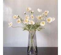 JPORSHU 8 PcsBouquets Artificial Flowers Poppy Flowers，59cm Realistic Silk Flowers PU Fake Wild Flowers，for Home Wedding Party Decor, Floral Arrangements, Kitchen Table Centerpiece Vase (White)
