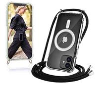 JProtect iPhone 12 Mini Case with Strap, MagSafe Compatible, Black, Polypropylene, Bumper, Magnetic, Strap Case