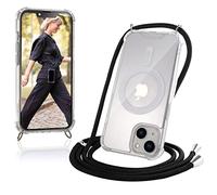 JProtect iPhone 13 Mini Case with Strap, Magsafe Compatible, Transparent, Polypropylene, Magnetic, Strap Case