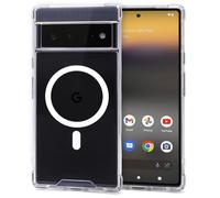JProtect Magnetic Phone Case for Google Pixel 6a - MagSafe Compatible, Shockproof, Transparent/Clear With Magnet