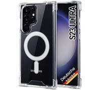 JProtect Magnetic Samsung Galaxy S23 Ultra Case for MagSafe - Transparent, Shockproof, Crystal Clear, TPU Material, Extra Strong Magnets, Secure Attachment