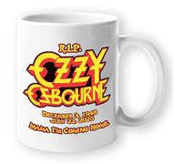 JP's Parcels Ozzy Osbourne Memorial Mug - R.I.P. Tribute Coffee Cup with Birth and Death Dates - “Mama I’m Coming Home” Quote - 11oz Ceramic Cup Gift for Fans