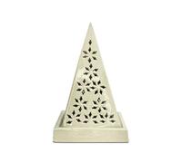 JPSR Ceramic Pyramid Dhoop Cone Dispenser | White Glazed Incense Burner for Home, Temple & Meditation | Aromatherapy Fragrance Diffuser & Spiritual Energy Decor | Smoke Backflow Holder for Relaxation