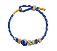JPSSJGYH Congratulations You Are a Senior Peach Blossom Knot Bracelet, Peach Blossom Luck Braided Bracelet, Adjustable Woven Friendship Bangle for Women (Dark Blue)