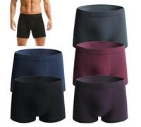 JPSSJGYH Men's Boxer Briefs, Ultra-Absorbent Incontinence Boxer Briefs, Reusable for Men Over (5PCS-A,3x_l)