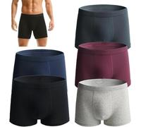 JPSSJGYH Men's Boxer Briefs, Ultra-Absorbent Incontinence Boxer Briefs, Reusable for Men Over (5PCS-C,l)