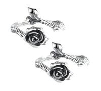 JPSSJGYH Strong As Fuck Black Rose Self-Love Ring, Dainty Black Flower Open Ring, Inspirational Friendship Gift Jewelry for Women (2pcs)