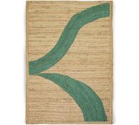 Jpur Arts Ractangular Area Rug 5x7 Ft Hand Woven Jute Rugs Boho Kilim Green Abstract Pattern Jute Rug Ideal for Living Room Bedroom Dining Room Narrow Area & Home Décor