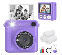 JPVERLY Instant Print Kids Camera - HD Digital Video, 32GB SD Card, Portable Toy for Girls & Boys Age 3-12, Christmas Birthday Gifts (Purple)