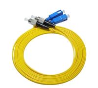 JPVLCNDJ 10pcs SC/UPC-FC/UPC Single mode dual core fiber optic patch cord simplex Jumper Cable SM Duplex 2 cores Optic 1m 2m 3m 5m 10m(1m)