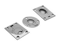 JPVLCNDJ 1pc 316 Stainless Steel Boat Deck Hatch Flush Pull Lift Handle Ring Door Knobs Handles Pull Ring(48x38mm)
