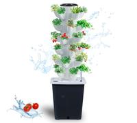 JPWDDWYT Hydroponics Tower Indoor Growing System Vertical Garden Planter Indoor Smart Garden Kit with Pump and Movable Water Tank Vegetable Plant Gift for Gardening Lover (30-Plants)