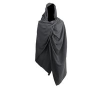 JPXH Medieval Hooded Scarf Renaissance Roman Post Apocalyptic Shawl Shaman Cowl Cosplay Costume, Grey, One size